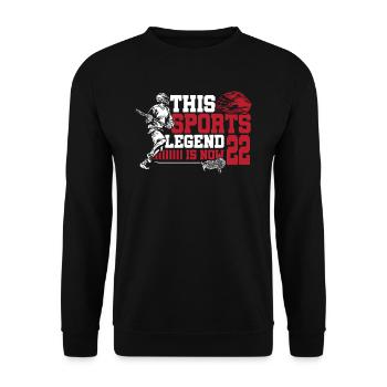 Cette légende du sport a maintenant 22 ans, match de crosse - Sweat-shirt Unisexe - noir - Devant - Alina (178cm) & Michal (187cm)