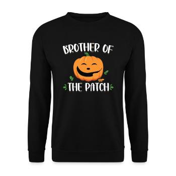 Bruder Des Patchs Lustiger Halloween-kürbis - Unisex Pullover - Schwarz - Vorne - Alina (178cm) & Michal (187cm)