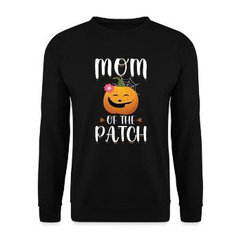 Mom Of The Patch Funny Halloween Pumpkin Mothers - Unisex Sweatshirt - black - Front - Alina (178cm) & Michal (187cm)