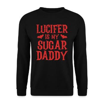 Lucifer est mon Sugar Daddy Spooky Halloween - Sweat-shirt Unisexe - noir - Devant - Alina (178cm) & Michal (187cm)