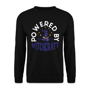 Powered By Witchcraft Witch Hat Spooky Wizardry - Unisex Sweatshirt - black - Front - Alina (178cm) & Michal (187cm)