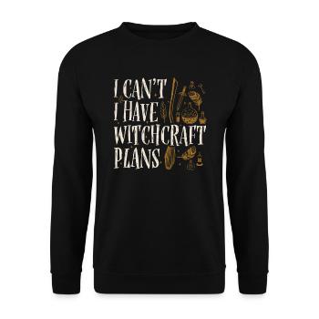 Je ne peux pas, j'ai des plans de sorcellerie pour - Sweat-shirt Unisexe - noir - Devant - Alina (178cm) & Michal (187cm)