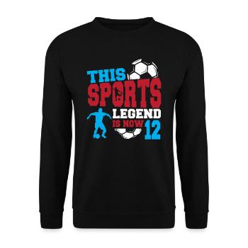 This sports legend is now 12, football game 12. - Unisex Sweatshirt - black - Front - Alina (178cm) & Michal (187cm)