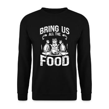 Apportez-nous tous de la nourriture Chats Effrayants - Sweat-shirt Unisexe - noir - Devant - Alina (178cm) & Michal (187cm)