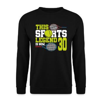 Diese Sportlegende Ist Jetzt 30, Tennis 30. - Unisex Pullover - Schwarz - Vorne - Alina (178cm) & Michal (187cm)