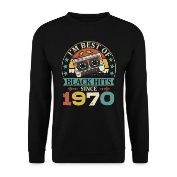 I'm Best Of Black Hits Seit 1970 Kassette - Unisex Pullover - Schwarz - Vorne - Alina (178cm) & Michal (187cm)