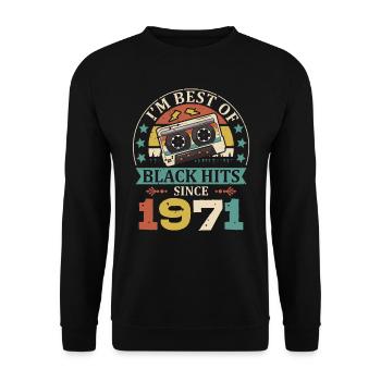I'm Best Of Black Hits Seit 1971 Kassette - Unisex Pullover - Schwarz - Vorne - Alina (178cm) & Michal (187cm)