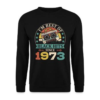 I’m Best Of Black Hits Cassette depuis 1973 - Sweat-shirt Unisexe - noir - Devant - Alina (178cm) & Michal (187cm)