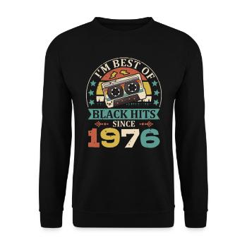 I'm Best Of Black Hits Seit 1976 Kassette - Unisex Pullover - Schwarz - Vorne - Alina (178cm) & Michal (187cm)