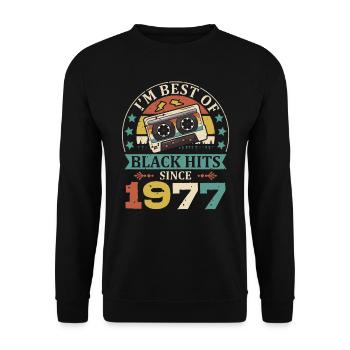 I’m Best Of Black Hits depuis 1977 Cassette - Sweat-shirt Unisexe - noir - Devant - Alina (178cm) & Michal (187cm)