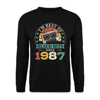 I'm Best Of Black Hits Seit 1987 Kassette - Unisex Pullover - Schwarz - Vorne - Alina (178cm) & Michal (187cm)