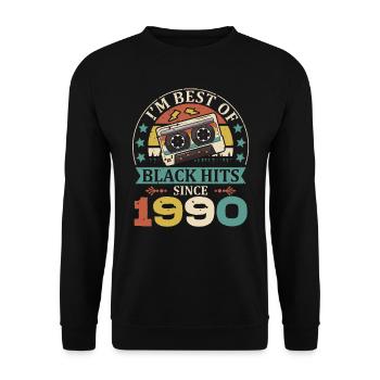 I'm Best Of Black Hits Seit 1990 Kassette - Unisex Pullover - Schwarz - Vorne - Alina (178cm) & Michal (187cm)