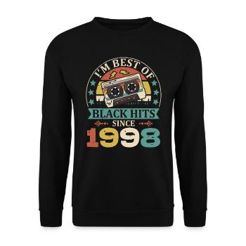 Je suis best of black hits depuis 1998 Cassette - Sweat-shirt Unisexe - noir - Devant - Alina (178cm) & Michal (187cm)