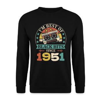 I'm Best Of Black Hits Seit 1951 Kassette - Unisex Pullover - Schwarz - Vorne - Alina (178cm) & Michal (187cm)