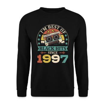 I’m Best Of Black Hits depuis 1997 Cassette - Sweat-shirt Unisexe - noir - Devant - Alina (178cm) & Michal (187cm)