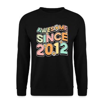 Fantastic Since 2012 Flower Theme - Unisex Sweatshirt - black - Front - Alina (178cm) & Michal (187cm)