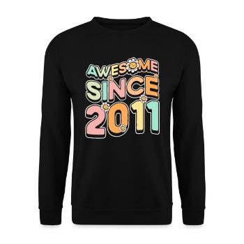 Fantastique depuis 2011 Thème de la fleur - Sweat-shirt Unisexe - noir - Devant - Alina (178cm) & Michal (187cm)