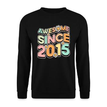 Fantastic Since 2015 Flower Theme - Unisex Sweatshirt - black - Front - Alina (178cm) & Michal (187cm)