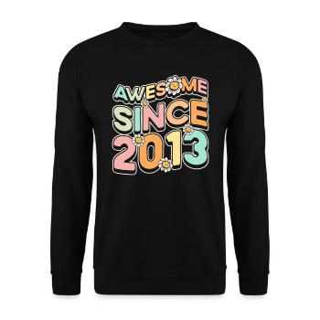 Fantastisch Seit 2013 Blumen-thema - Unisex Pullover - Schwarz - Vorne - Alina (178cm) & Michal (187cm)