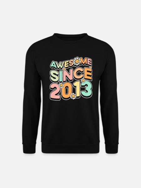 Fantastic Since 2013 Flower Theme - Unisex Sweatshirt - black