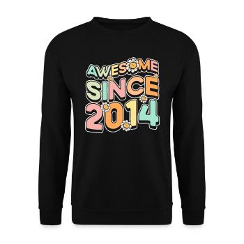 Fantastic Since 2014 flower theme - Unisex Sweatshirt - black - Front - Alina (178cm) & Michal (187cm)