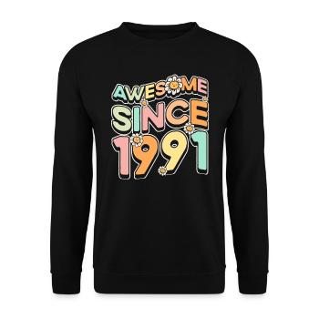 Fantastique depuis 1991 Fleurs Thème Fleurs - Sweat-shirt Unisexe - noir - Devant - Alina (178cm) & Michal (187cm)