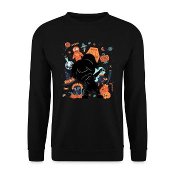Funny Girl Child Silhouette Spooky - Unisex Sweatshirt - black - Front - Alina (178cm) & Michal (187cm)