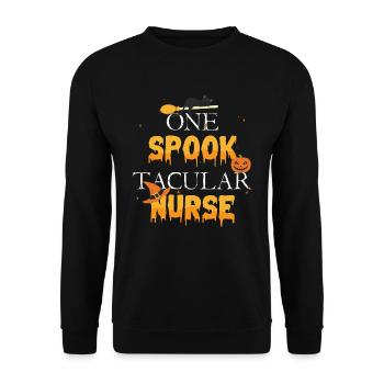 Ein Spook Tacular Schwester Spooky Halloween - Unisex Pullover - Schwarz - Vorne - Alina (178cm) & Michal (187cm)