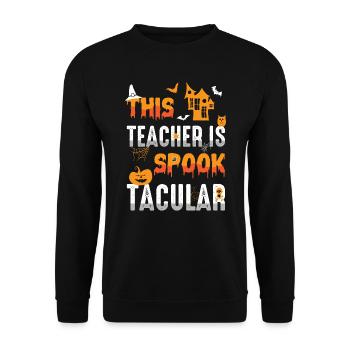 Ce professeur est Spook Tacular Spooky Halloween - Sweat-shirt Unisexe - noir - Devant - Alina (178cm) & Michal (187cm)