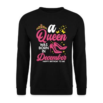 Une reine est née en décembre tout le meilleur - Sweat-shirt Unisexe - noir - Devant - Alina (178cm) & Michal (187cm)