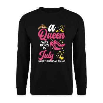 Une reine est née en juillet tout le meilleur pour - Sweat-shirt Unisexe - noir - Devant - Alina (178cm) & Michal (187cm)