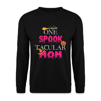 Une maman taculaire hantée Spooky Pumpkin Halloween - Sweat-shirt Unisexe - noir - Devant - Alina (178cm) & Michal (187cm)