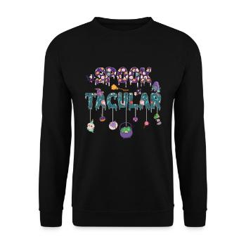 Spook Tacular Gespenstische Halloween - Unisex Pullover - Schwarz - Vorne - Alina (178cm) & Michal (187cm)