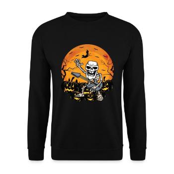 Gespenstischer Rockband-gitarrist - Unisex Pullover - Schwarz - Vorne - Alina (178cm) & Michal (187cm)