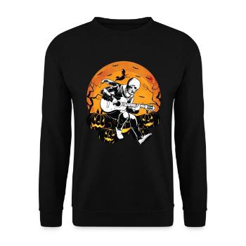 Spooky Solo Musicien Guitariste Shadow Pumpkins - Sweat-shirt Unisexe - noir - Devant - Alina (178cm) & Michal (187cm)