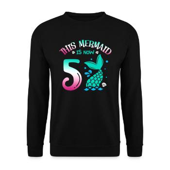 Cette sirène a maintenant 5 ans, conte de fées 5. - Sweat-shirt Unisexe - noir - Devant - Alina (178cm) & Michal (187cm)