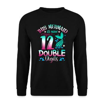 This mermaid is now 12 double digits, - Unisex Sweatshirt - black - Front - Alina (178cm) & Michal (187cm)