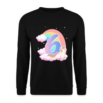 6 Unicorn Rainbow Clouds Little Pony 6. - Unisex Sweatshirt - black - Front - Alina (178cm) & Michal (187cm)