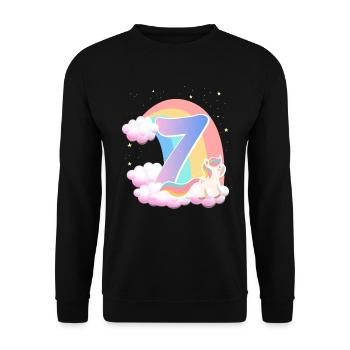 7 Unicorn Rainbow Clouds Little Pony 7. - Unisex Sweatshirt - black - Front - Alina (178cm) & Michal (187cm)