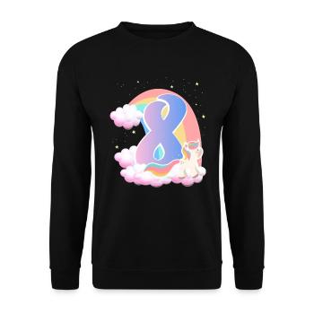 8 Unicorn Rainbow Clouds Little Pony 8. - Unisex Sweatshirt - black - Front - Alina (178cm) & Michal (187cm)