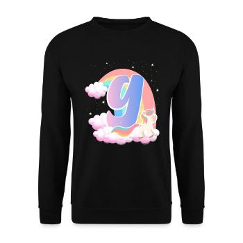 9 Unicorn Rainbow Clouds Little Pony 9. - Unisex Sweatshirt - black - Front - Alina (178cm) & Michal (187cm)