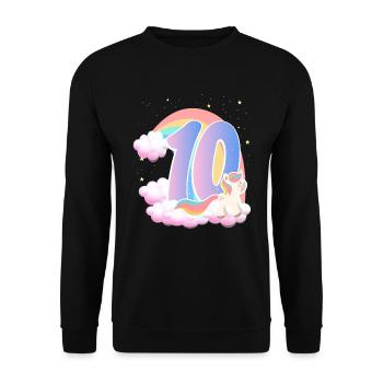 10 Unicorn Rainbow Clouds Little Pony 10. - Unisex Sweatshirt - black - Front - Alina (178cm) & Michal (187cm)