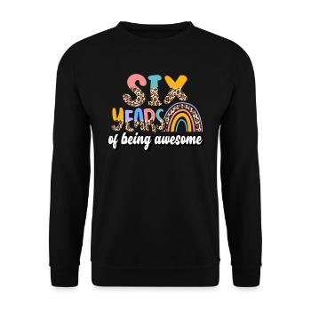 Sechs Jahre Des Seins Awesome Tierhaut-muster - Unisex Pullover - Schwarz - Vorne - Alina (178cm) & Michal (187cm)