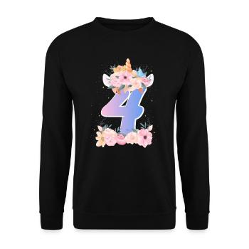 4 Unicorn Crown Cute Bouquet 4. - Unisex Sweatshirt - black - Front - Alina (178cm) & Michal (187cm)