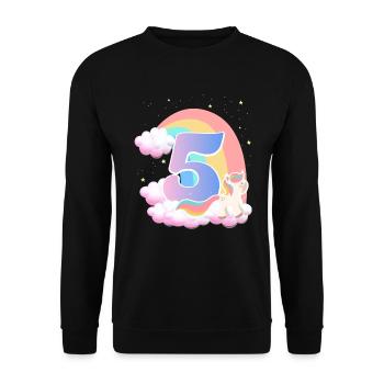 5 Unicorn Rainbow Clouds Little Pony 5. - Unisex Sweatshirt - black - Front - Alina (178cm) & Michal (187cm)