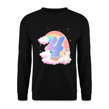 4 Unicorn Rainbow Clouds Little Pony 4. - Unisex Sweatshirt - black - Front - Alina (178cm) & Michal (187cm)