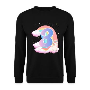 3 Unicorn Rainbow Clouds Little Pony 3. - Unisex Sweatshirt - black - Front - Alina (178cm) & Michal (187cm)