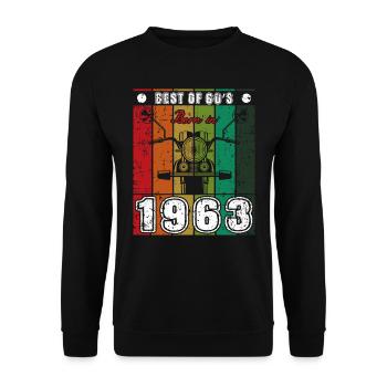 Best Of 60's Born 1963 Classic Motorcycle - Unisex Sweatshirt - black - Front - Alina (178cm) & Michal (187cm)
