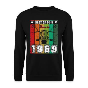 Best Of 60's Born 1969 Classic Motorcycle - Unisex Sweatshirt - black - Front - Alina (178cm) & Michal (187cm)