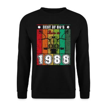Best Of 80's Born 1988 Classic Motorcycle - Unisex Sweatshirt - black - Front - Alina (178cm) & Michal (187cm)